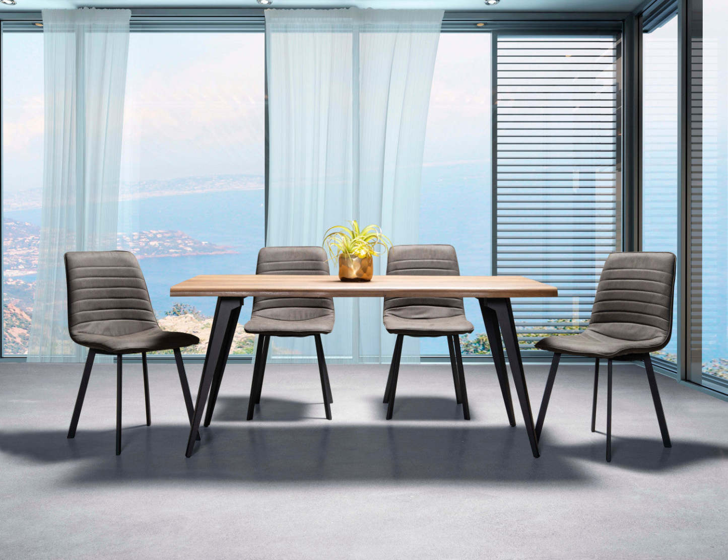 Chaise de salle à manger Kipling, gris (ensemble de 2) | Chaise De Salle À Manger Kipling En Tissu Gris (ensemble De 2)