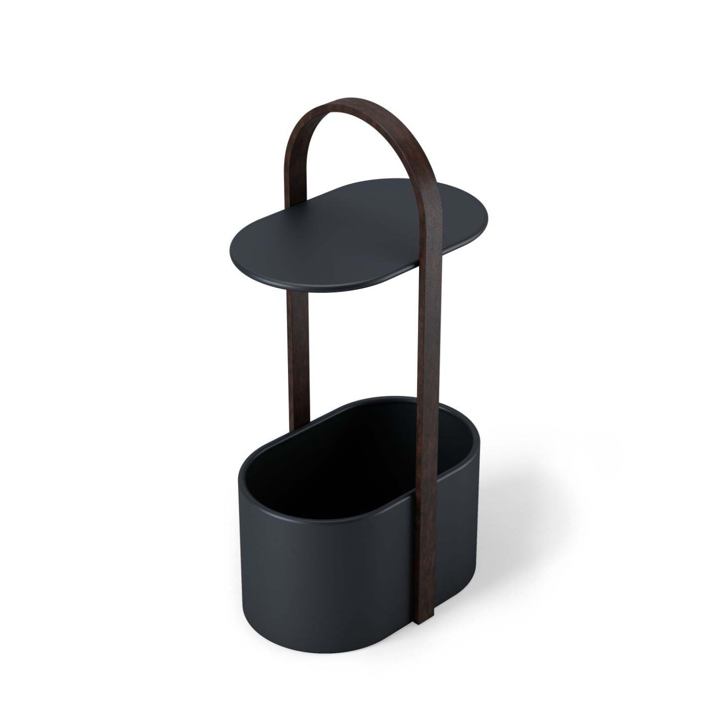 Umbra Modern Steel Bellwood Storage End Table - Black and Walnut|Table de bout moderne Bellwood en acier d'Umbra avec rangement - noire et noyer