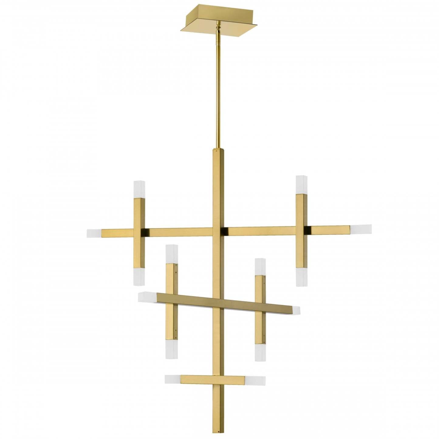 Lustre Acasia de Dainolite 42w en laiton vieilli avec diffuseur en acrylique givré