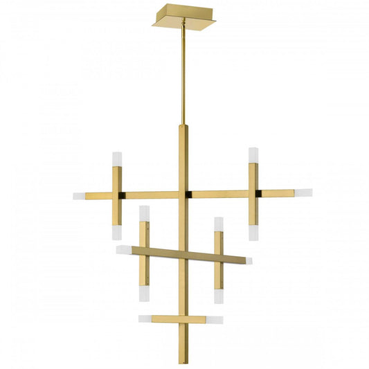 Lustre Acasia de Dainolite 42w en laiton vieilli avec diffuseur en acrylique givré