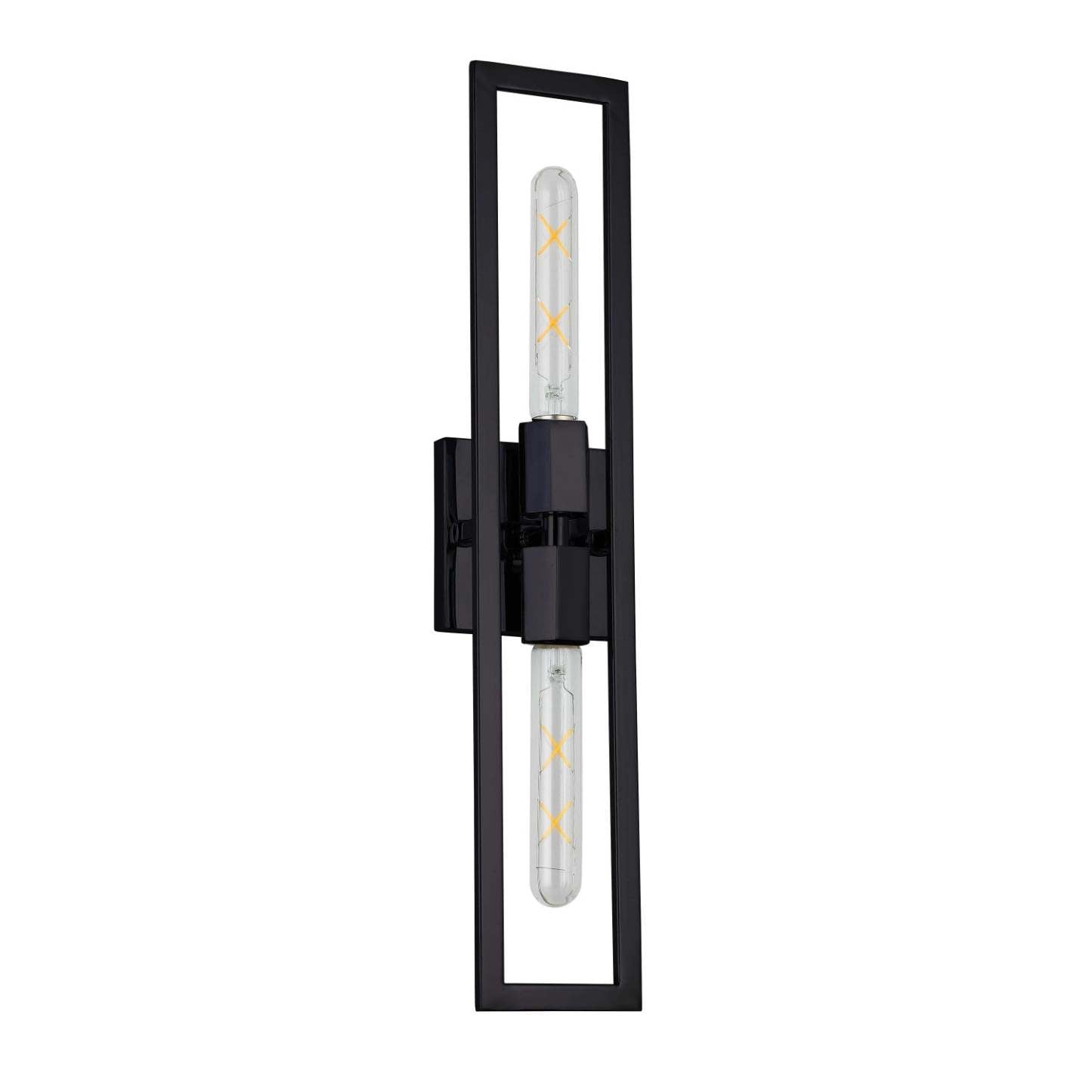 Dainolite Wisteria 2 Light Wall Sconce Short Matte Black Lamp|Petite applique murale Wisteria de Dainolite avec finition noire mate et 2 ampoules