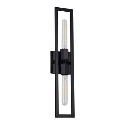 Dainolite Wisteria 2 Light Wall Sconce Short Matte Black Lamp|Petite applique murale Wisteria de Dainolite avec finition noire mate et 2 ampoules