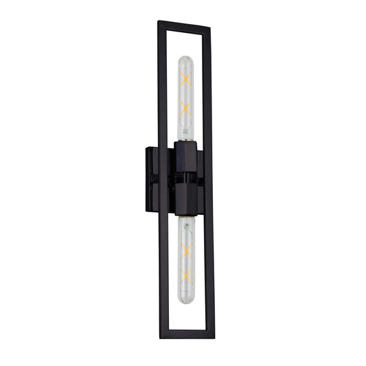Dainolite Wisteria 2 Light Wall Sconce Short Matte Black Lamp|Petite applique murale Wisteria de Dainolite avec finition noire mate et 2 ampoules