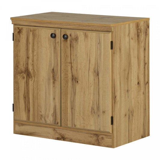 Morgan Petite armoire d'appoint à 2 portes - Chêne Nordik | Petite armoire décorative Morgan à 2 portes - chêne nordique
