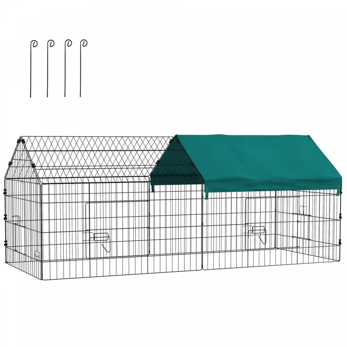 Pawhut Cage Pour Petits Animaux De 73, Parc Pour Poulets, Lapins, Chinchillas, Parc Exterieur Pour