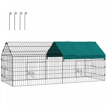 Pawhut Cage Pour Petits Animaux De 73, Parc Pour Poulets, Lapins, Chinchillas, Parc Exterieur Pour