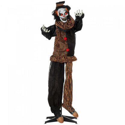 Outsunny Clown Animatronic Prop W/ Light Up Eyes, Pour Fête|Homcom Accessoire Animatronique De Clown Avec Yeux Lumineux, Pour Fête