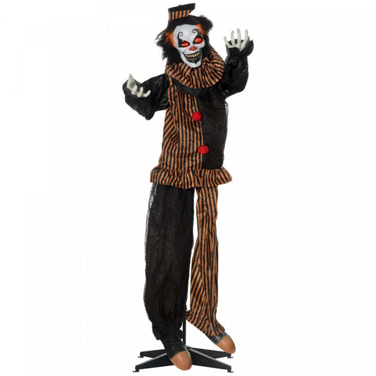 Outsunny Clown Animatronic Prop W/ Light Up Eyes, Pour Fête|Homcom Accessoire Animatronique De Clown Avec Yeux Lumineux, Pour Fête