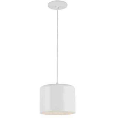 Dainolite Emilia 1 Light Pendant White Matte And Shade Lamp|Luminaire suspendu Emilia de Dainolite avec abat-jour, fini blanc mat et 1 ampoule