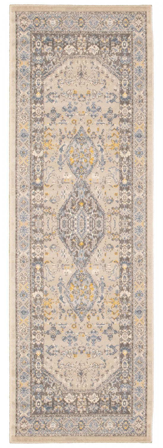 Tapis Sabra Bleu - 2'7 x 8'0|Carpette Sabra bleu - 2 pi 7 pox 8 pi 0 po| D28Q7IQY