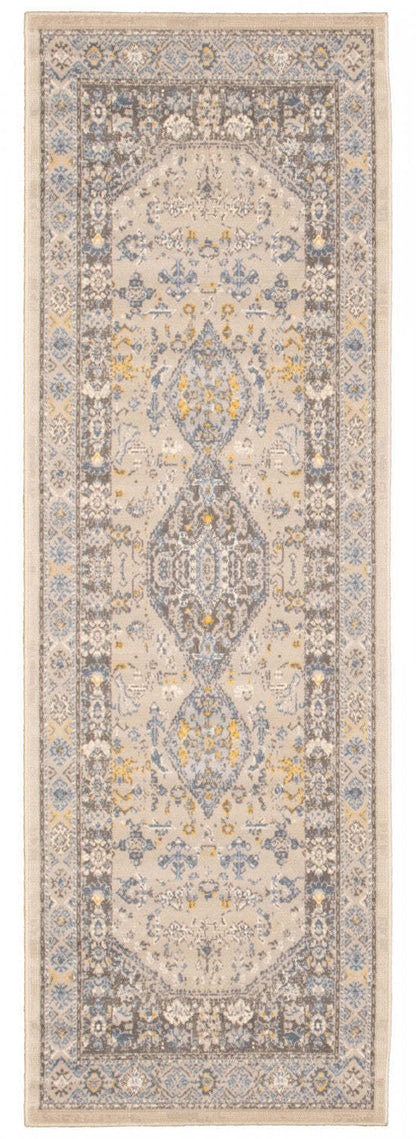 Tapis Sabra Bleu - 2'7 x 8'0|Carpette Sabra bleu - 2 pi 7 pox 8 pi 0 po| D28Q7IQY