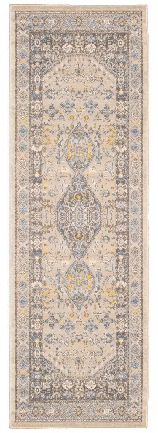 Tapis Sabra Bleu - 2'7 x 8'0|Carpette Sabra bleu - 2 pi 7 pox 8 pi 0 po| D28Q7IQY