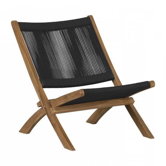 Agave Wood Rope Lounge Chair – Noir/Naturel|Fauteuil de détente Agave en bois et en corde - noir et naturel