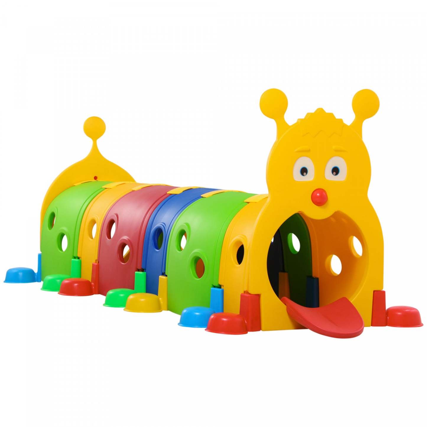 Qaba Tunnel Chenille Pour Enfants, Equipement De Jeu Exterieur Et Interieur Pour Enfants De 3 A 6 An
