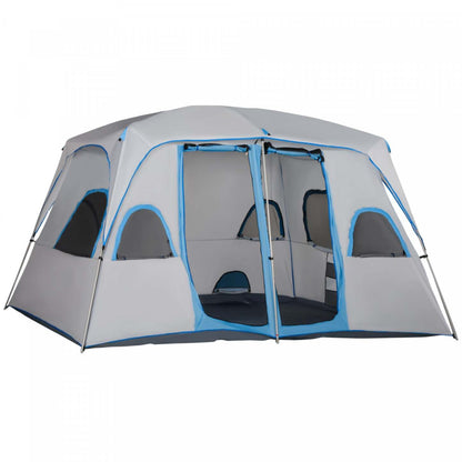 Outsunny Tente de Camping Tente Familiale 4-8 Personnes Avec 2 Chambres et Fenêtres en Maille