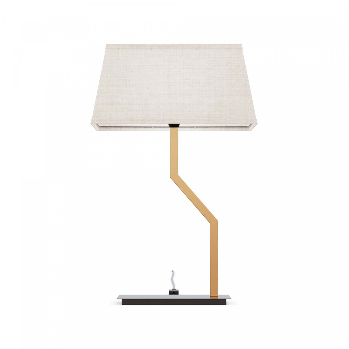 25 Lampe de table en laiton coudé doré avec abat-jour texturé | Lampe de table inclinée en laiton doré de 25 po avec abat-jour texturé