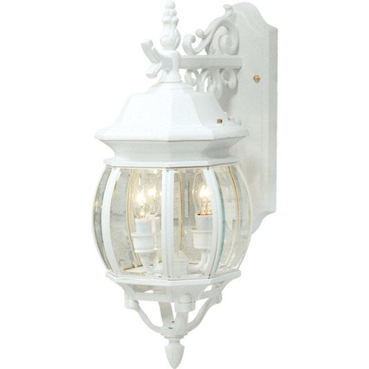 Classico 3-Light White Outdoor Wall Light | Applique murale Classico blanche à 3 ampoules pour l'extérieur | D06HN4BC