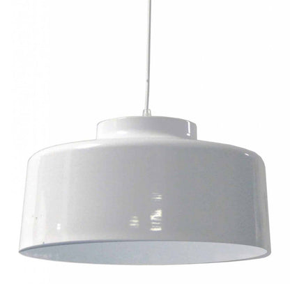 Dainolite Kup 1 Light Metal Pendant White Finish Lamp|Luminaire suspendu Kup de Dainolite en métal, avec finition blanche et 1 ampoule