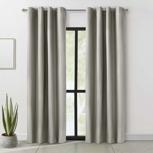 Thermaplus Alpine Light Grey Blackout Grommet Curtain Panel - 52 x 84|Panneau de rideau occultant à œillets Alpin gris clair de Thermaplus - 52 x 84