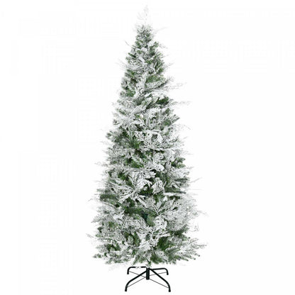 Homcom 6 pieds arbre de Noël artificiel floqué de neige cyprès | Homcom 6 pieds d'arbre de Noël Artificiel Floconné De Neige