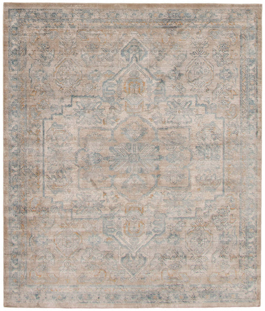 Baina Heriz Beige-Grey Area Rug - 6'7 x 9'10|Carpette Baina Heriz beige-gris - 6 pi 7 pox 9 pi 10 po| D2CMT3JP