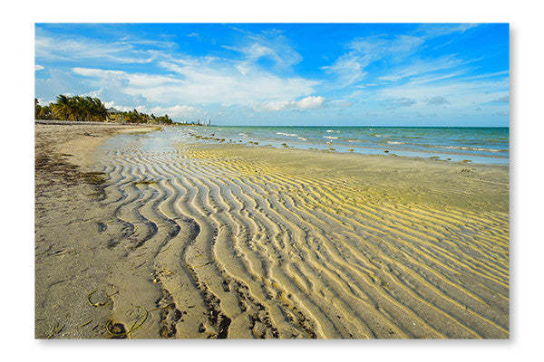 Crandon Park Beach Cadre d'art mural et panneau en tissu 28 x 42 | Crandon Park Beach 28 po x 42 po : Cadre d'art mural et panneau de tissu|D44GI4A5