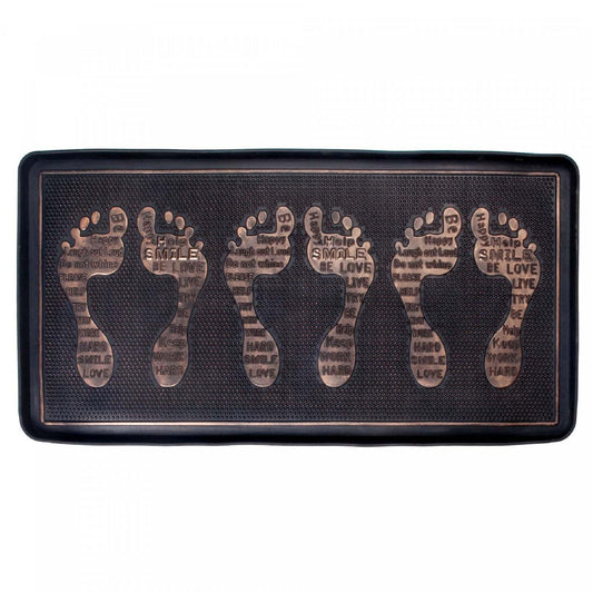 Footprints Rubber Boot Tray Floormat|Tapis de sol en caoutchouc Footprints avec traces de pas et tapis pour essuyer les bottes