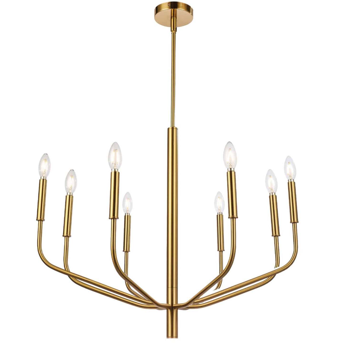 Dainolite Eleanor 8 Light Chandelier Aged Brass Lamp|Lustre Eleanor de Dainolite avec fini laiton vieilli et 8 ampoules
