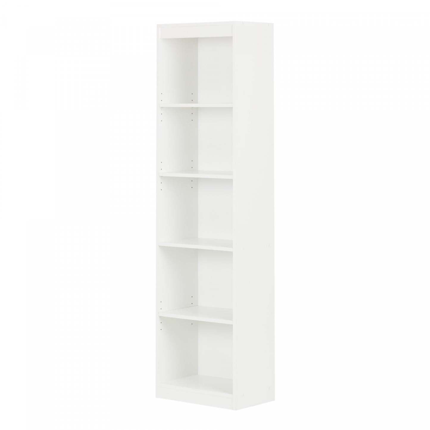 Axess Bibliothèque Étroite 5 Tablettes - Blanc Pur | Bibliothèque étroite à 5 étagères Axess - Blanc pur