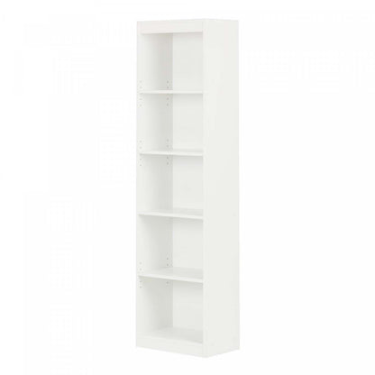 Axess Bibliothèque Étroite 5 Tablettes - Blanc Pur | Bibliothèque étroite à 5 étagères Axess - Blanc pur