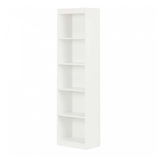 Axess Bibliothèque Étroite 5 Tablettes - Blanc Pur | Bibliothèque étroite à 5 étagères Axess - Blanc pur