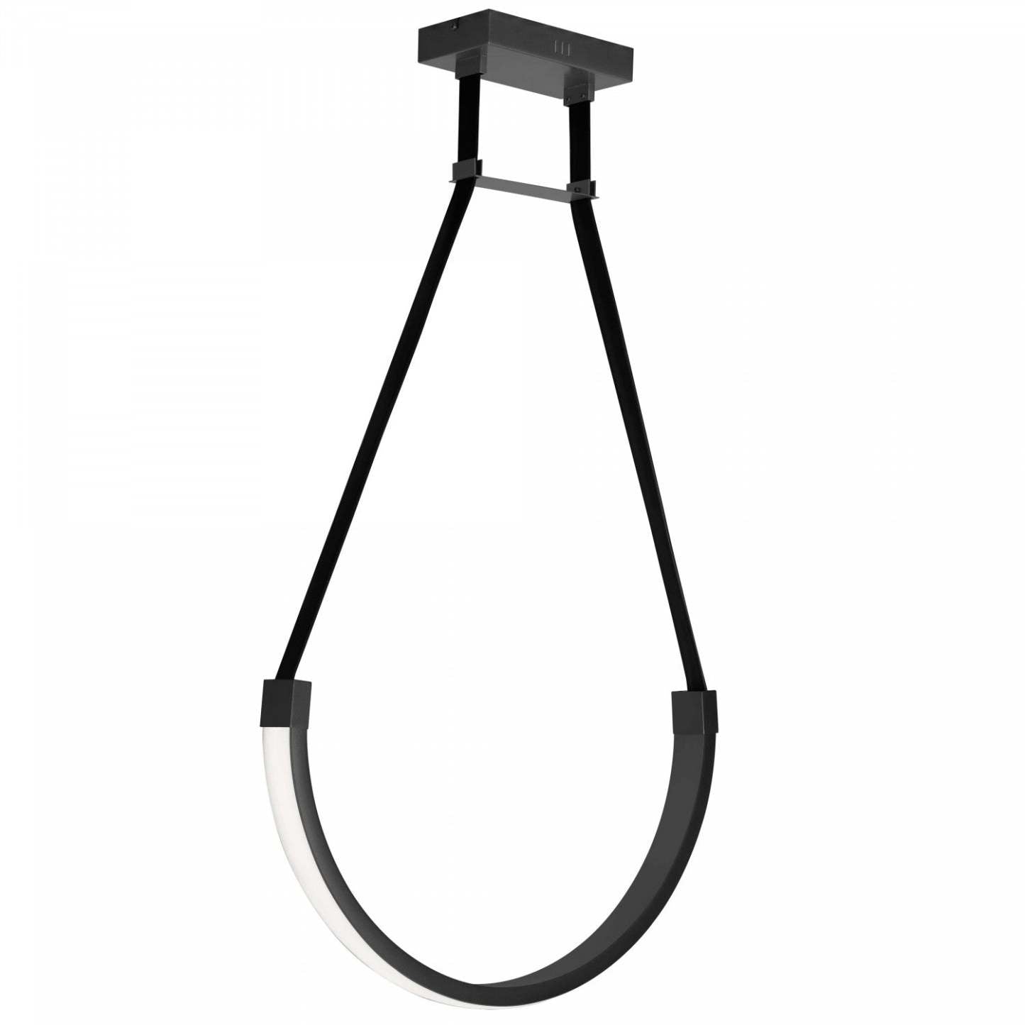 Dainolite Regan LED Suspension 30w Noir Mat Blanc Silicone Diffuseur Lampe|Luminaire suspendu Regan de Dainolite en silicone blanc qui diffuse la lumière, avec fini noir mat et ampoule à DEL de 30 W
