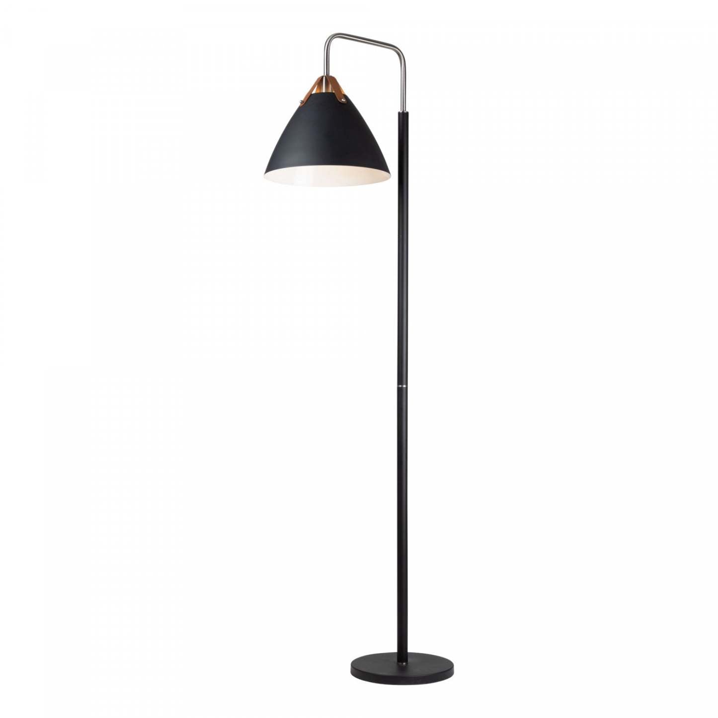 Lampadaire Tote Noir &amp; Laiton|Lampe à pied Tote noire et laiton