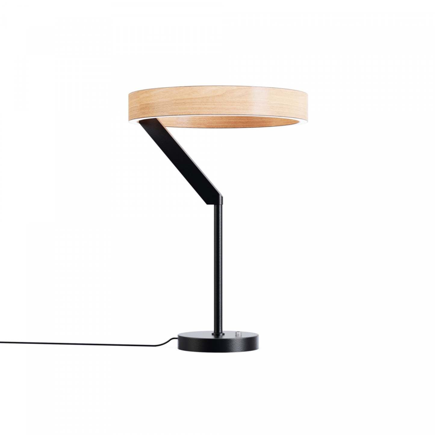 18 Lampe de table LED design coudée noir mat | Lampe de table à DEL de 18 po noir mat de conception inclinée