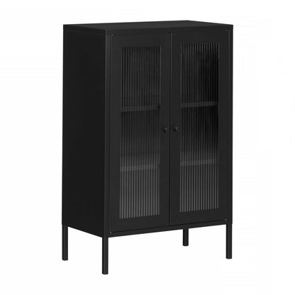 Kodali Glass Door Accent Cabinet - Black|Armoire décorative Kodali avec portes en verre - noire