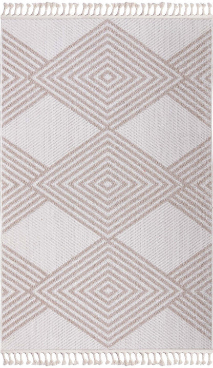 Tapis intérieur/extérieur blanc Athena - 5,3 X 7,6 | Tapis Blanc D'intérieur/Extérieur Athena - 5.3 X 7.6