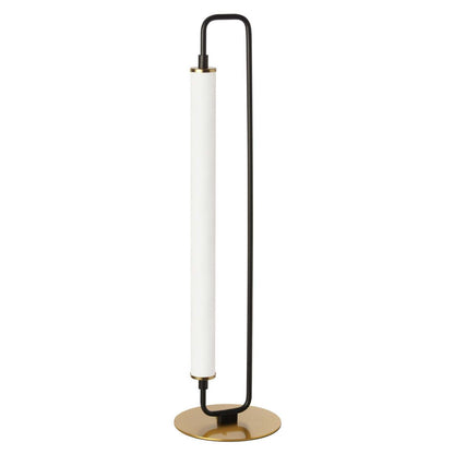 Dainolite Freya 1 Light LED Table Lamp Matte Black/Aged Brass White Acrylic|Lampe de table Freya de Dainolite en acrylique blanc, avec fini noir mat et laiton vieilli, et 1 ampoule à DEL