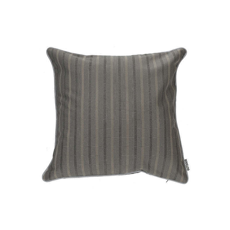 Coussin imperméable extérieur rayé Taupe - Set de 2|Coussin taupe rayé résistant à l'eau pour l'extérieur - ensemble de 2