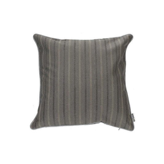 Coussin imperméable extérieur rayé Taupe - Set de 2|Coussin taupe rayé résistant à l'eau pour l'extérieur - ensemble de 2