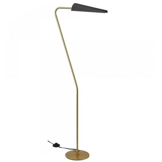Dainolite Cassie 1 Light Lampadaire Incandescent Aged Brass Matte Black|Lampe à pied Cassie de Dainolite avec fini laiton vieilli et noir mat et 1 ampoule incandescente