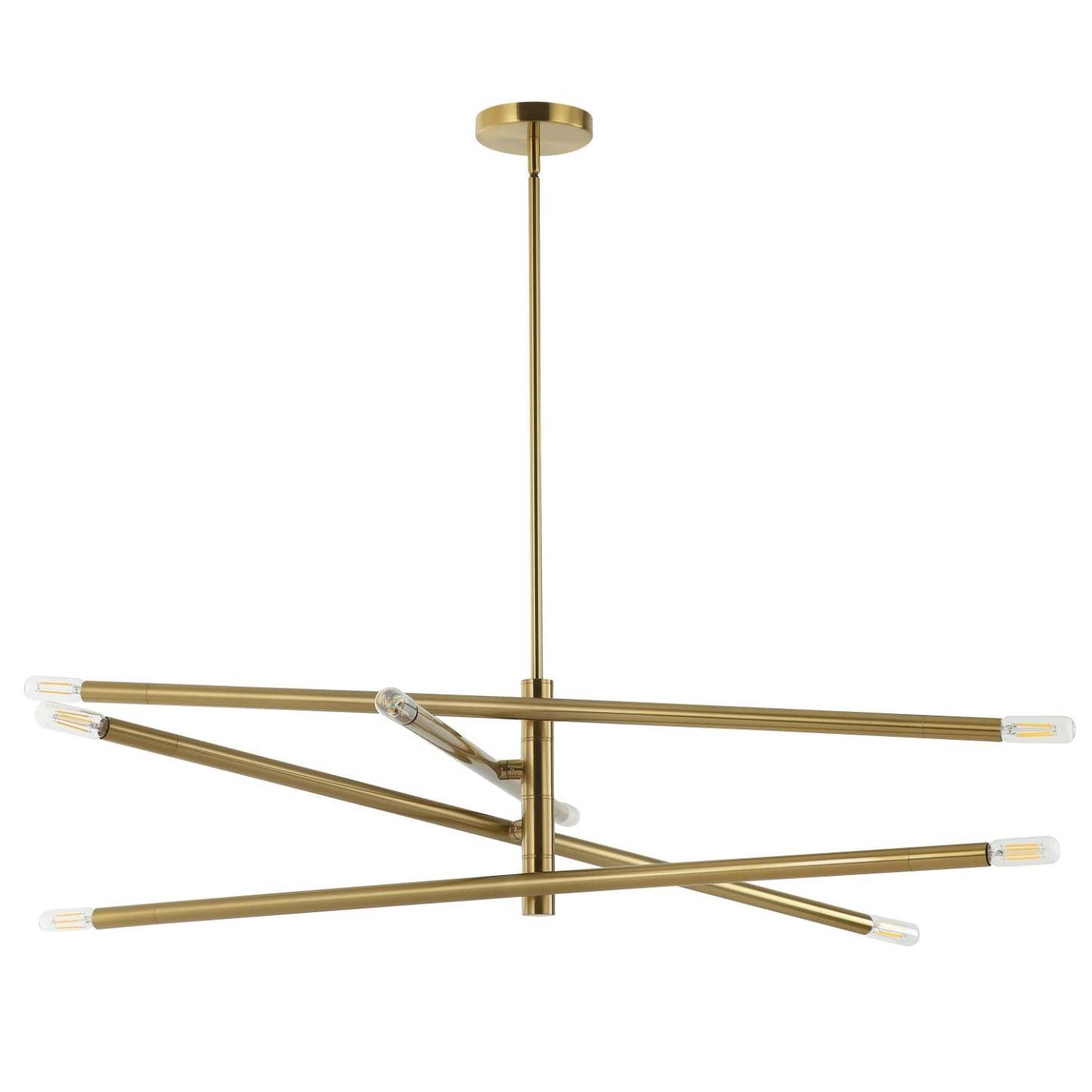 Dainolite Wand 8 Light Chandelier Aged Brass Lamp|Lustre Wand de Dainolite avec fini laiton vieilli et 8 ampoules