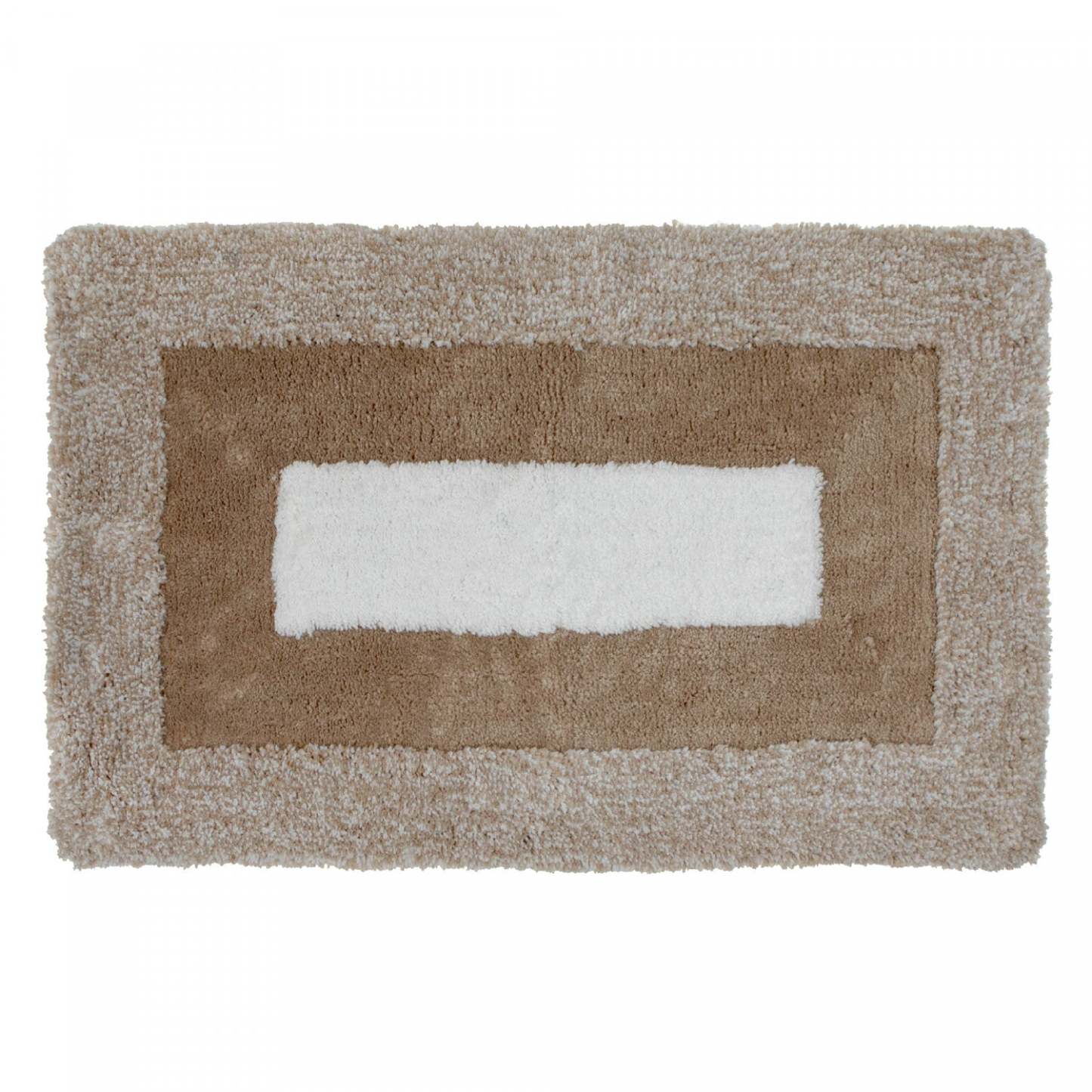 Tapis de salle de bain à bordure en microfibre taupe 20 x 32