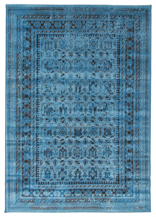 Tapis Awena Bleu 3'11 x 5'7|Carpette Awena bleue 3 pi 11 po x 5 pi 7 po|D86F5MEC