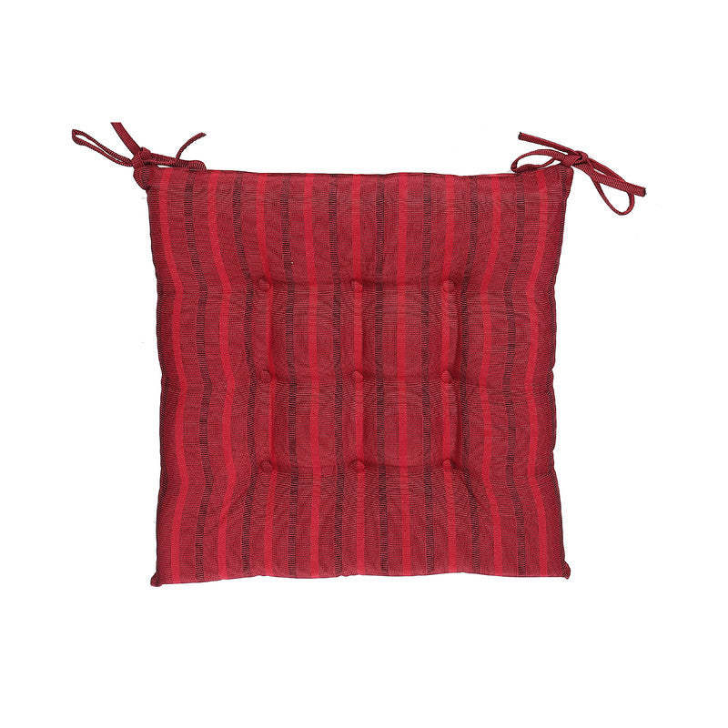 Coussin de chaise capitonné imperméable rayé pour l'extérieur Rouge - Ensemble de 2|Coussin de chaise capitonné rouge rayé résistant à l'eau pour l'extérieur - ensemble de 2