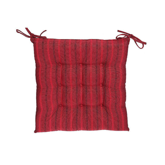 Coussin de chaise capitonné imperméable rayé pour l'extérieur Rouge - Ensemble de 2|Coussin de chaise capitonné rouge rayé résistant à l'eau pour l'extérieur - ensemble de 2