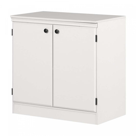 Morgan Petite armoire de rangement à 2 portes - Blanc pur | Morgan Armoire De Rangement 2 Portes - Blanc Solide