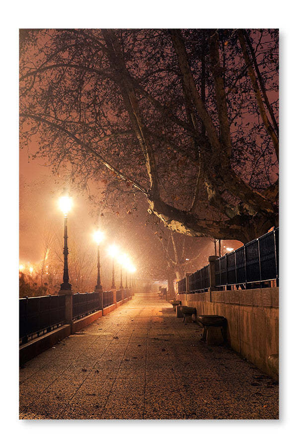 Paysage urbain nocturne 16 x 24 po : Cadre d'art mural et panneau de tissu | Night Cityscape 16 po x 24 po : Cadre d'art mural et panneau de tissu | D44GXL5A