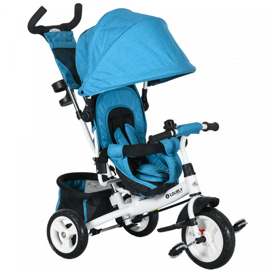 Qaba Tricycle 6 En 1 Pour Tout-petits, Tricycle Pour Enfants Avec Auvent Pliable, Poignée Amovible Et Housse|Qaba Tricycle 4 En 1 Pour Tout-petits, Tricycle Pour Enfants Avec Auvent Pliable, Poignée Et Housse