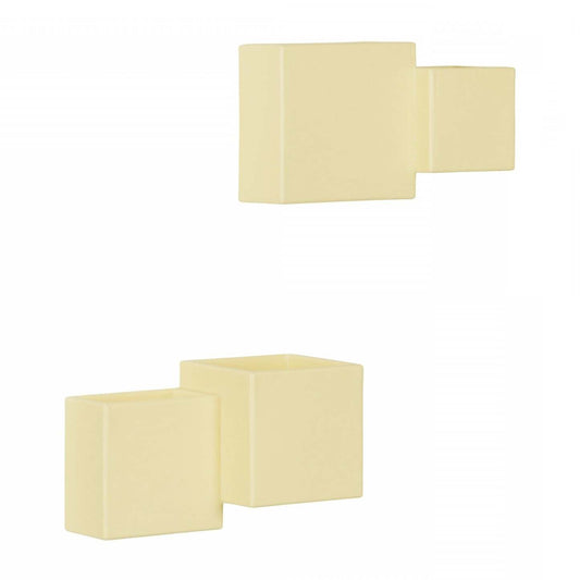 Jardinière murale extérieure 2 pièces Dalya - Jaune clair|Ensemble 2 jardinières murales Dalya pour l'extérieur - jaune pâle