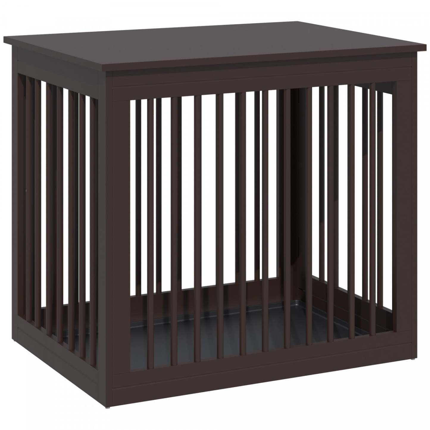 Pawhut Meuble Pour Cage De Chien En Bois, Table D'Extrémité De Niche Pour Chiot, Maison Décorative Avec Porte Avant